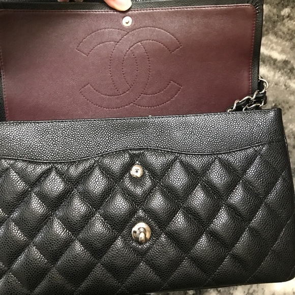 Chanel Jumbo Double Flap Black Caviar Leather SHW - Picture 3 of 8